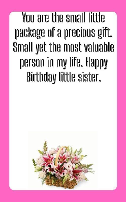 birthday wishes for small sister